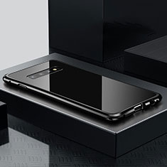 Handyhülle Hülle Luxus Aluminium Metall Tasche T02 für Samsung Galaxy S10 5G Schwarz