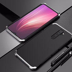 Handyhülle Hülle Luxus Aluminium Metall Tasche T02 für Xiaomi Redmi Note 8 Pro Silber und Schwarz