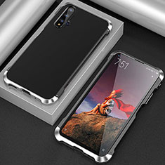 Handyhülle Hülle Luxus Aluminium Metall Tasche T03 für Huawei Honor 20 Silber