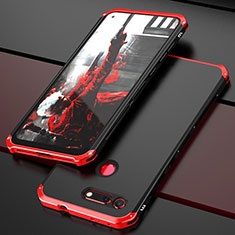 Handyhülle Hülle Luxus Aluminium Metall Tasche T03 für Huawei Honor View 20 Rot und Schwarz