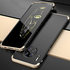 Handyhülle Hülle Luxus Aluminium Metall Tasche T03 für Huawei Mate 30 5G Gold und Schwarz