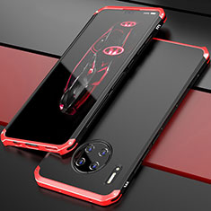 Handyhülle Hülle Luxus Aluminium Metall Tasche T03 für Huawei Mate 30 Pro 5G Rot und Schwarz