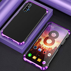 Handyhülle Hülle Luxus Aluminium Metall Tasche T03 für Huawei Nova 5T Violett
