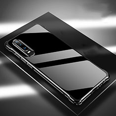 Handyhülle Hülle Luxus Aluminium Metall Tasche T03 für Huawei P30 Schwarz