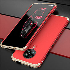 Handyhülle Hülle Luxus Aluminium Metall Tasche T03 für Xiaomi Poco F2 Pro Gold und Rot