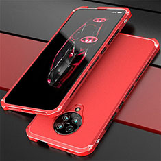 Handyhülle Hülle Luxus Aluminium Metall Tasche T03 für Xiaomi Poco F2 Pro Rot
