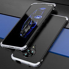 Handyhülle Hülle Luxus Aluminium Metall Tasche T03 für Xiaomi Poco F2 Pro Silber