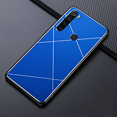 Handyhülle Hülle Luxus Aluminium Metall Tasche T03 für Xiaomi Redmi Note 8 Blau
