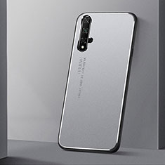 Handyhülle Hülle Luxus Aluminium Metall Tasche T04 für Huawei Honor 20 Silber