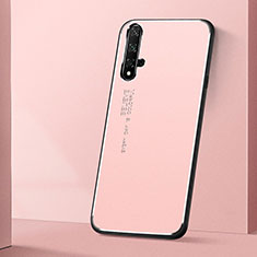 Handyhülle Hülle Luxus Aluminium Metall Tasche T04 für Huawei Nova 5T Rosa