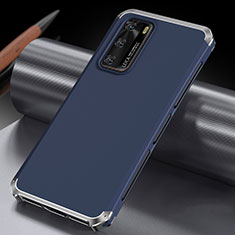 Handyhülle Hülle Luxus Aluminium Metall Tasche T04 für Huawei P40 Blau