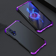 Handyhülle Hülle Luxus Aluminium Metall Tasche T05 für Huawei Honor 20 Violett