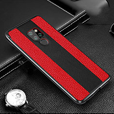 Handyhülle Hülle Luxus Aluminium Metall Tasche T05 für Huawei Mate 20 Rot und Schwarz