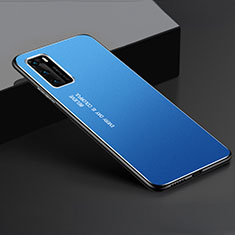 Handyhülle Hülle Luxus Aluminium Metall Tasche T05 für Huawei P40 Blau