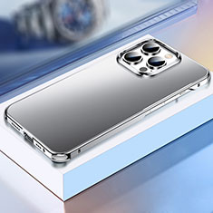 Handyhülle Hülle Luxus Aluminium Metall Tasche TB1 für Apple iPhone 13 Pro Silber