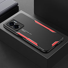 Handyhülle Hülle Luxus Aluminium Metall und Silikon Rahmen Tasche für OnePlus Nord N20 SE Rot