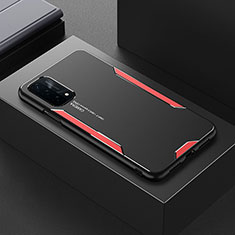 Handyhülle Hülle Luxus Aluminium Metall und Silikon Rahmen Tasche für OnePlus Nord N200 5G Rot