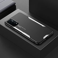 Handyhülle Hülle Luxus Aluminium Metall und Silikon Rahmen Tasche für OnePlus Nord N200 5G Silber