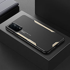 Handyhülle Hülle Luxus Aluminium Metall und Silikon Rahmen Tasche für Oppo A54 5G Gold