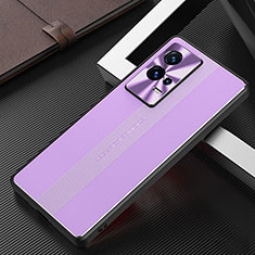 Handyhülle Hülle Luxus Aluminium Metall und Silikon Rahmen Tasche für Vivo iQOO 8 5G Violett