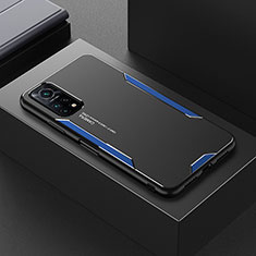 Handyhülle Hülle Luxus Aluminium Metall und Silikon Rahmen Tasche für Xiaomi Mi 10T 5G Blau
