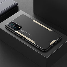 Handyhülle Hülle Luxus Aluminium Metall und Silikon Rahmen Tasche für Xiaomi Mi 10T 5G Gold