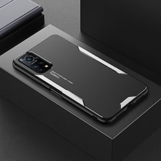 Handyhülle Hülle Luxus Aluminium Metall und Silikon Rahmen Tasche für Xiaomi Mi 10T 5G Silber