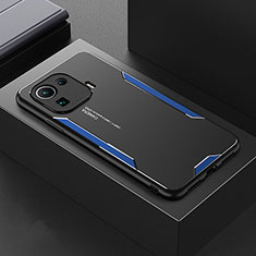 Handyhülle Hülle Luxus Aluminium Metall und Silikon Rahmen Tasche für Xiaomi Mi 11 Pro 5G Blau
