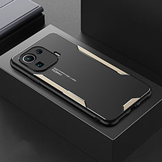 Handyhülle Hülle Luxus Aluminium Metall und Silikon Rahmen Tasche für Xiaomi Mi 11 Pro 5G Gold