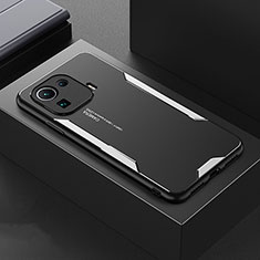 Handyhülle Hülle Luxus Aluminium Metall und Silikon Rahmen Tasche für Xiaomi Mi 11 Pro 5G Silber