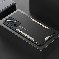 Handyhülle Hülle Luxus Aluminium Metall und Silikon Rahmen Tasche für Xiaomi Mi 12 5G Gold