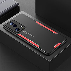 Handyhülle Hülle Luxus Aluminium Metall und Silikon Rahmen Tasche für Xiaomi Mi 12 Lite NE 5G Rot