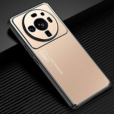 Handyhülle Hülle Luxus Aluminium Metall und Silikon Rahmen Tasche für Xiaomi Mi 12 Ultra 5G Gold