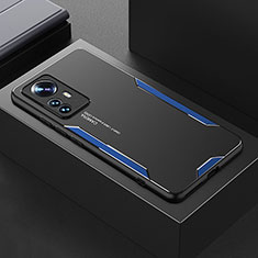 Handyhülle Hülle Luxus Aluminium Metall und Silikon Rahmen Tasche für Xiaomi Mi 12S 5G Blau