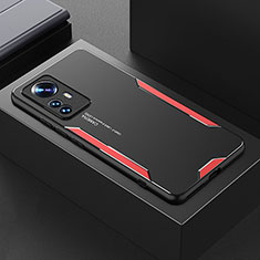 Handyhülle Hülle Luxus Aluminium Metall und Silikon Rahmen Tasche für Xiaomi Mi 12X 5G Rot