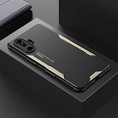 Handyhülle Hülle Luxus Aluminium Metall und Silikon Rahmen Tasche für Xiaomi Poco F3 GT 5G Gold