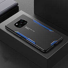 Handyhülle Hülle Luxus Aluminium Metall und Silikon Rahmen Tasche für Xiaomi Poco X3 NFC Blau