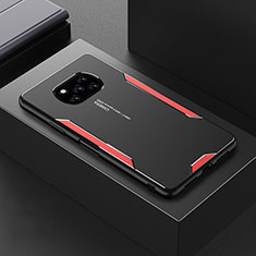 Handyhülle Hülle Luxus Aluminium Metall und Silikon Rahmen Tasche für Xiaomi Poco X3 NFC Rot