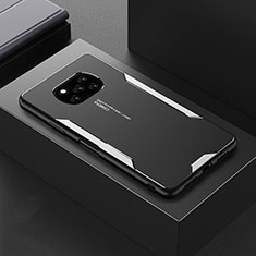 Handyhülle Hülle Luxus Aluminium Metall und Silikon Rahmen Tasche für Xiaomi Poco X3 NFC Silber