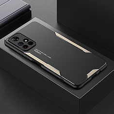 Handyhülle Hülle Luxus Aluminium Metall und Silikon Rahmen Tasche für Xiaomi Redmi Note 11 5G Gold