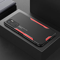 Handyhülle Hülle Luxus Aluminium Metall und Silikon Rahmen Tasche für Xiaomi Redmi Note 11 SE 5G Rot
