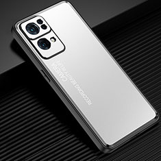 Handyhülle Hülle Luxus Aluminium Metall und Silikon Rahmen Tasche J02 für Oppo Reno7 Pro 5G Silber