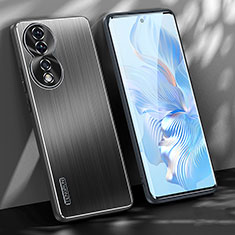 Handyhülle Hülle Luxus Aluminium Metall und Silikon Rahmen Tasche JL1 für Huawei Honor 80 5G Schwarz
