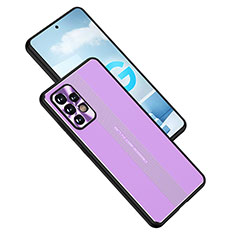 Handyhülle Hülle Luxus Aluminium Metall und Silikon Rahmen Tasche JL1 für Samsung Galaxy A52 5G Violett