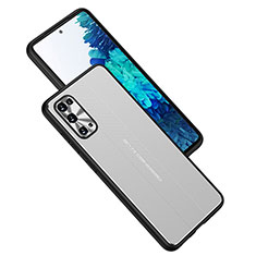 Handyhülle Hülle Luxus Aluminium Metall und Silikon Rahmen Tasche JL1 für Samsung Galaxy S20 5G Silber