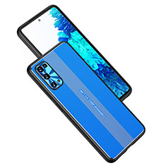 Handyhülle Hülle Luxus Aluminium Metall und Silikon Rahmen Tasche JL1 für Samsung Galaxy S20 FE 5G Blau