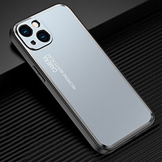 Handyhülle Hülle Luxus Aluminium Metall und Silikon Rahmen Tasche JL2 für Apple iPhone 14 Blau