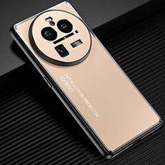 Handyhülle Hülle Luxus Aluminium Metall und Silikon Rahmen Tasche JL2 für Oppo Find X6 5G Gold