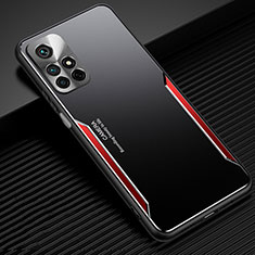 Handyhülle Hülle Luxus Aluminium Metall und Silikon Rahmen Tasche JL2 für Xiaomi Redmi Note 11 5G Rot