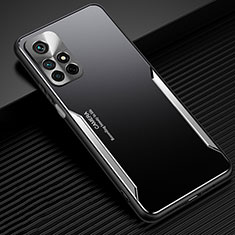 Handyhülle Hülle Luxus Aluminium Metall und Silikon Rahmen Tasche JL2 für Xiaomi Redmi Note 11 5G Silber